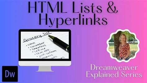 HTML Lists and Hyperlinks - YouTube