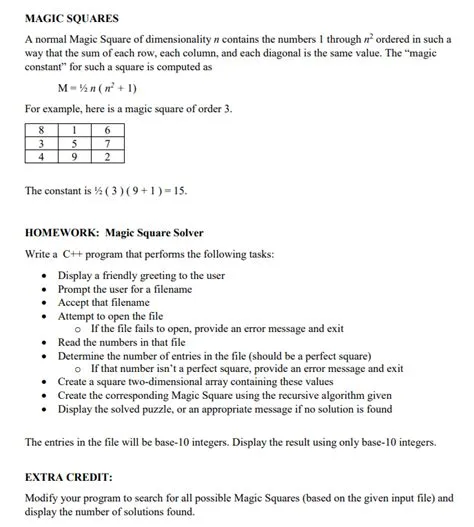 Solved MAGIC SQUARES Backtracking and Recursion Pretty much | Chegg.com