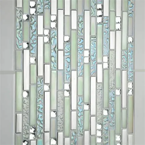 Lush Pearlescent Glass, Metal & Mirror Mix Random Mosaic from Hyperion ...