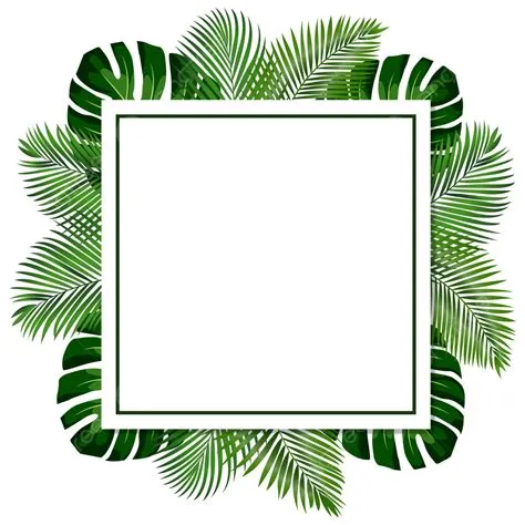 Green Tropical Leaves Border Vector, Tropical Leaves Border, Tropical ...