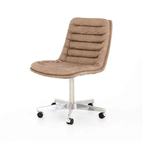 Malibu Desk Chair - Natural Wash Mushroom | Desk chair, Leather office ...