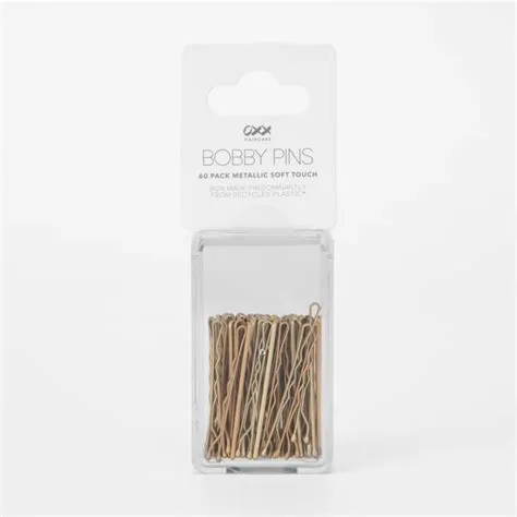 60 Pack OXX Haircare Metallic Soft Touch Bobby Pins - Kmart
