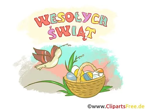 Bunte schöne Karte zu Ostern auf Polnisch