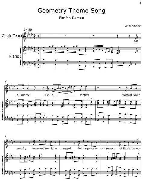 Geometry Theme Song - Sheet music for Choir Tenor, Piano