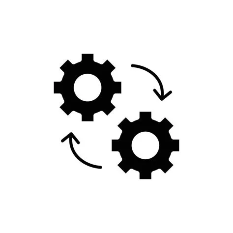 Integration icon set. Tech integrate system logo symbol in black filled ...