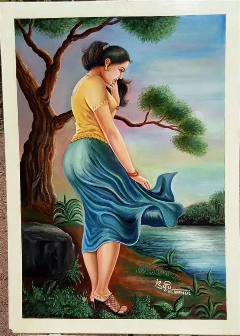 by Byjubalakrishnan on Byju Elampallil | Indian women painting ...