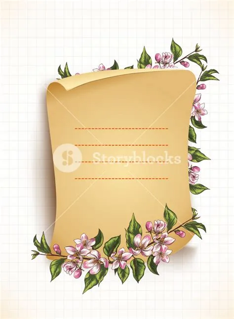 Floral Vector Background With Scroll Royalty-Free Stock Image - Storyblocks