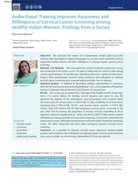 (PDF) Audio-Visual Training Improves Awareness and Willingness of ...