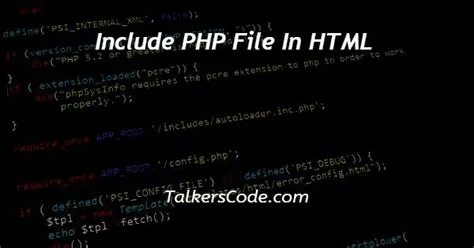 Include PHP File In HTML