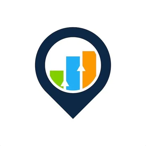 Premium Vector | Stats pin logo design template