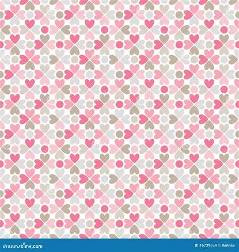 Floral Vector Seamless Pattern. Red, Pink, Gray, Stock Vector ...