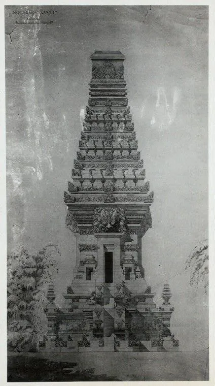 Sketsa Candi Simping di Blitar, Jawa Timur