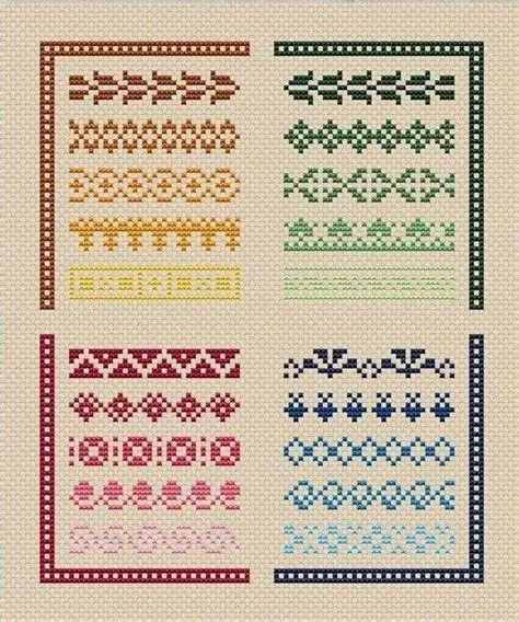flower Ornament Cross Stitch Pattern Sampler Simple Easy Primitiv ...