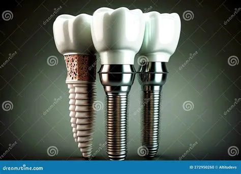Samples of Dental Crowns with Different Pins for Dental Implantology ...