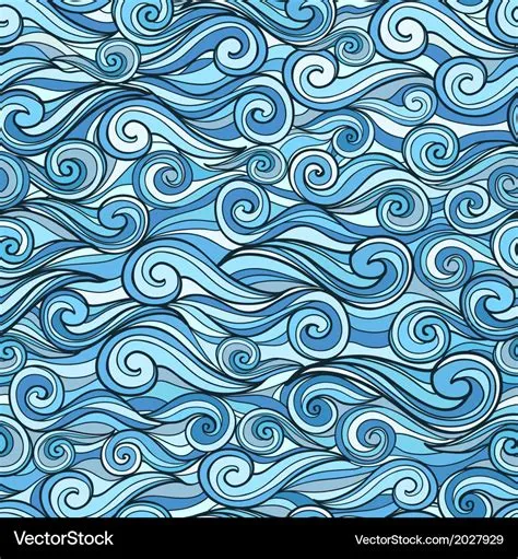 Sea waves pattern Royalty Free Vector Image - VectorStock