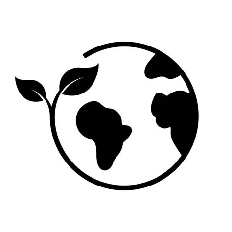Earth Eco with Plant Silhouette Icon. Ecology Planet and Leaf Glyph ...