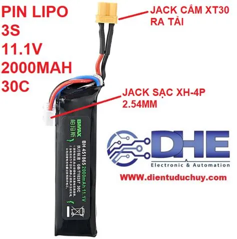 LIPO 3S 11.1V 2000MAH, XẢ 30C – LINH KIỆN ĐIỆN TỬ ĐỨC HUY (29A BÙI ...