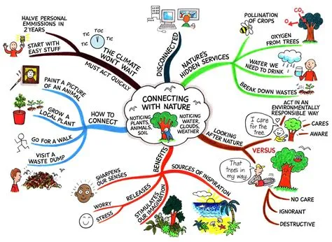 Connecting with #Nature / Connected #MindMap | Mind map art, Mind map, Map
