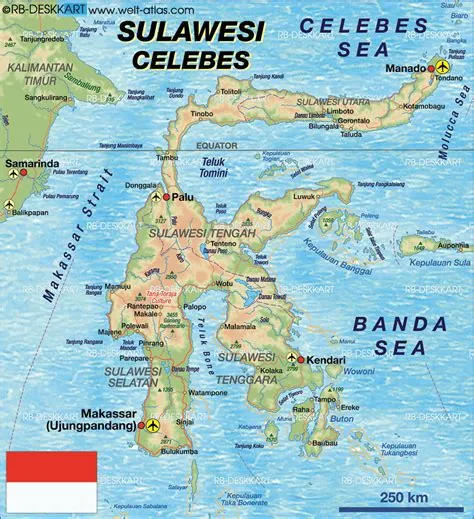 Map of Sulawesi (Island in Indonesia) | Welt-Atlas.de