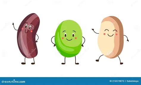 Set of Pea and Kidney Beans Cartoon Characters, Vector Illustration ...