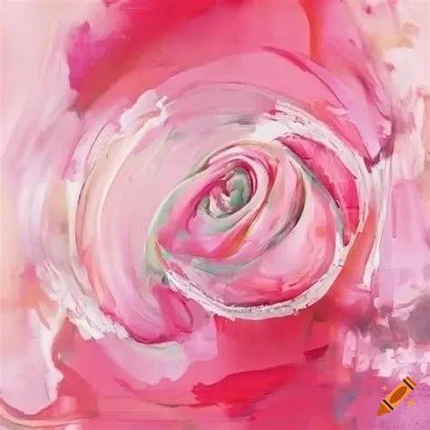 Pink flower painting with abstract strokes