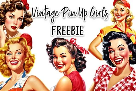 Vintage Retro Pin Up Girls Clipart FREE Graphic by Digital Magpie ...