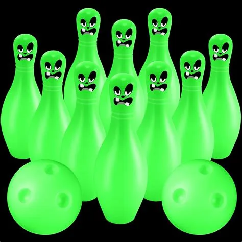 Amazon.com : Poen 12 Pcs Halloween Bowling Set Include Light Ghost ...