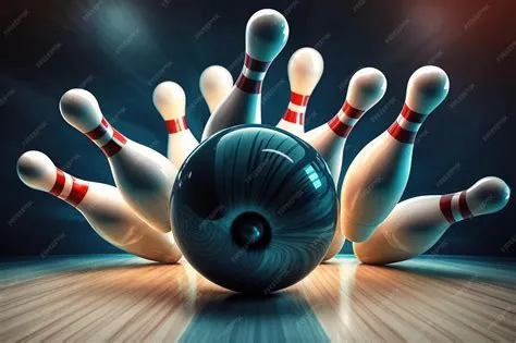 Bowling Ball Hitting Pins Strike