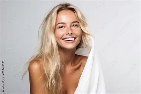 AI generated image of attractive woman face in towel 素材庫相片 | Adobe Stock
