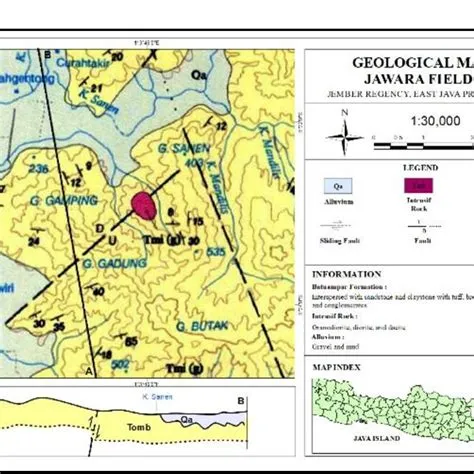 Geological Map of the Jawara Field modified from the Jember map sheet ...