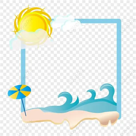Original Flat Summer Beach Border, Flat, Sun, Decorative Border PNG ...