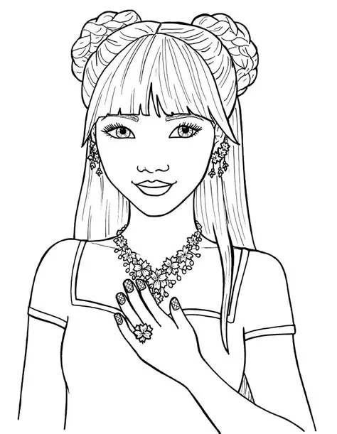 Coloriage filles ados - Dessin gratuit à imprimer