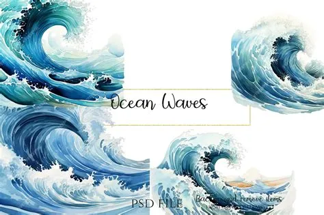Premium PSD | Ocean Waves Tropical Designs for Summer Creative Ocean ...