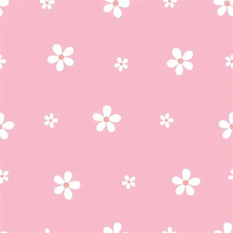 Seamless Vector White Flower Pattern on Pink Background