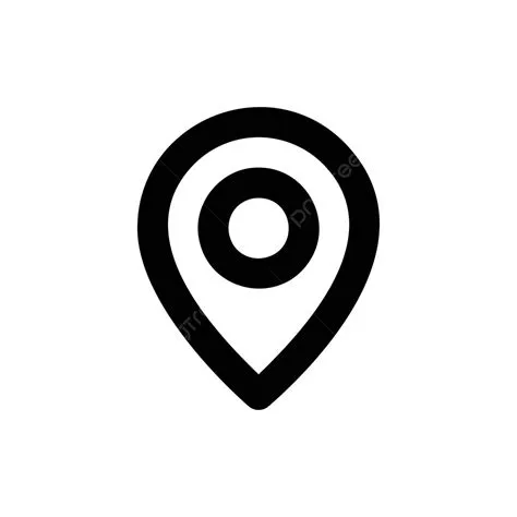 Black Location Pin Icon On White Background Line Graphic Background ...