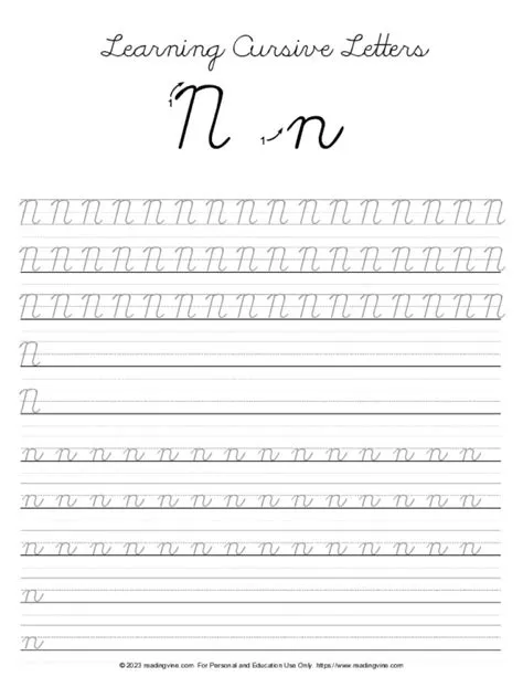 Letter N In Cursive