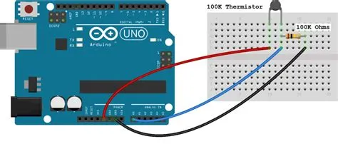 Arduino Thermistor Basic Set Up Diagram | Arduino temperature sensor ...
