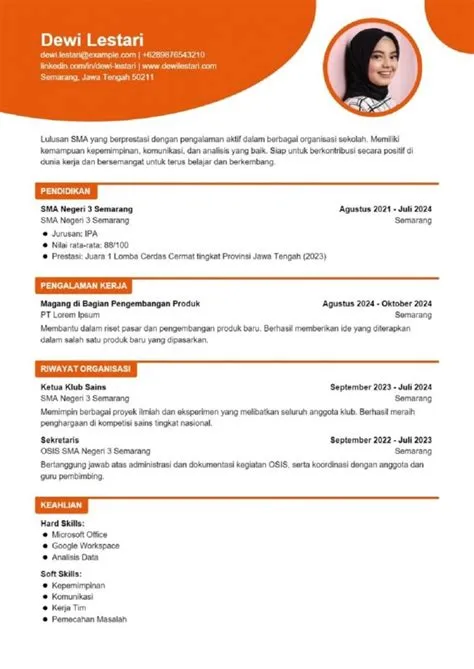 10 Contoh CV Lulusan SMA dan Tips Membuatnya - Gajihub Blog