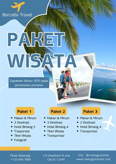 Desain Poster Paket Wisata Template Canva