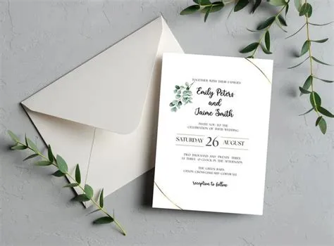 Elegant Eucalyptus Botanical Wedding Invitation Card | White background ...