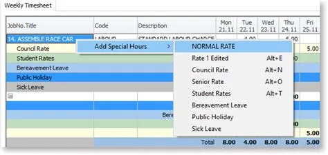- Entering Timesheet Transactions