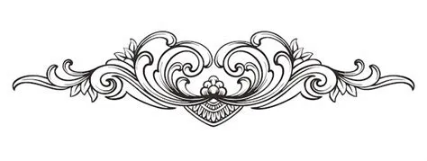 Premium Vector | A black and white drawing of a scroll design with the ...