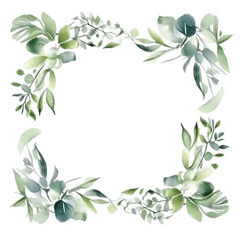 Watercolor Greenery Frame, Frame, Watercolor, Greenery PNG Transparent ...