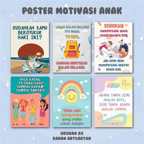 Jual BySabila POSTER DINDING ANAK MOTIVASI QUOTES KATA-KATA MUTIARA ...