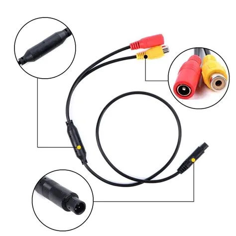Brand New Car Backup Reverse Camera Adapter, 4-Pin Male to CVBS RCA ...
