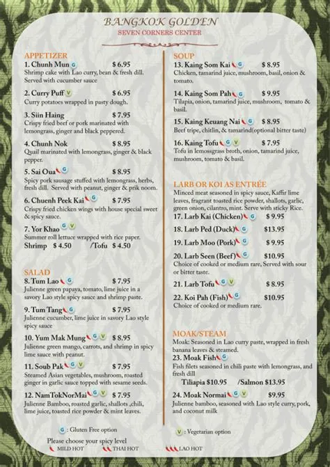 Lao Menu - Chef Seng