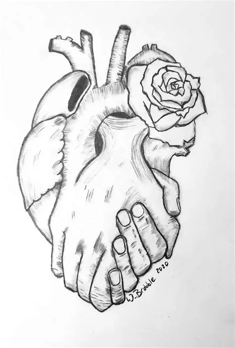 Holding hands heart | Human heart drawing, Heart drawing, Human heart ...