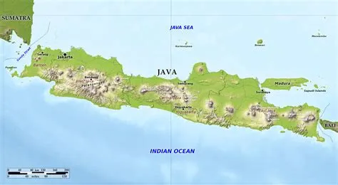 Blue Green Atlas - Free relief map of Indonesia - Java