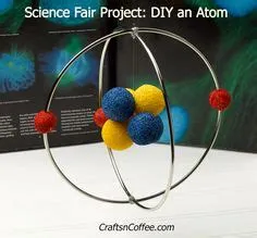 Atom model- the element lithium (Li 3). Made of two metallic circles ...