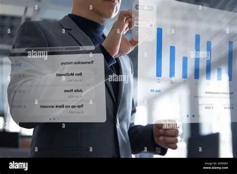 Businessman in the office interacting to augmented reality or virtual ...